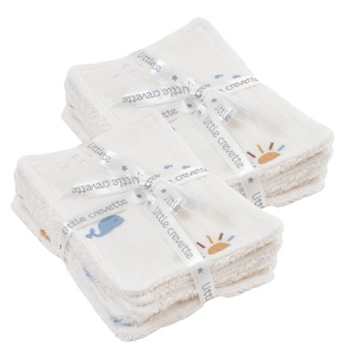 Lot de 12 lingettes lavables coton bio MALO LITTLE CREVETTE