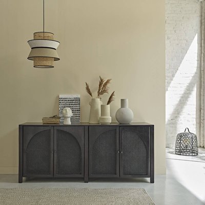 Buffet en manguier massif et cannage 175 cm ZULMA BERAH GETAH