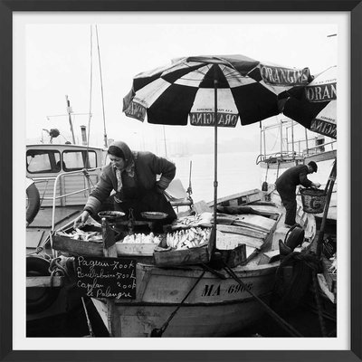 Affiche Marseille - Le marché aux poissons, 1960 HEXOA