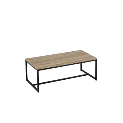 Table Basse Rectangulaire Bois MDF et Métal Noir WADIGA