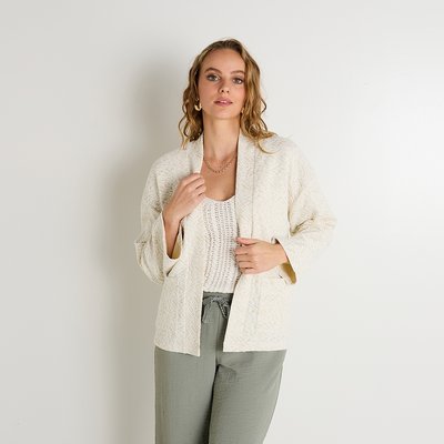Veste kimono en jacquard GRAIN DE MALICE