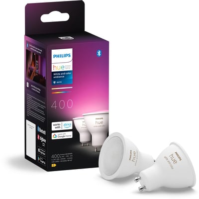 Ampoule LED connectée GU10 White&Color Ambiance pack de 2 PHILIPS HUE