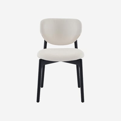 Lot de 2 chaises en tissu texturé et chêne massif noir AZMA HABITAT