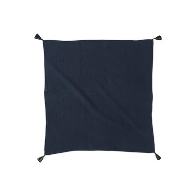 Foulard uni à pompons en coton bio VERTBAUDET