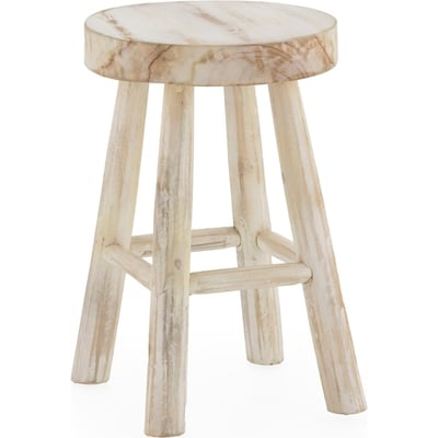 Tabouret d'extérieur en teck massif RECOLLECTION