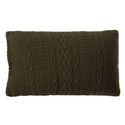 Housse de coussin verte en laine 50 x 30 cm Eden ZAGO