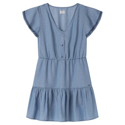 Robe Courte À Col En V En Denim PEPE JEANS