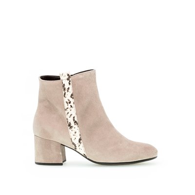 Bottines en velours à talon recouvert GABOR