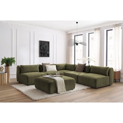 Canapé modulable 6 places en tissu texturé, JEANNE BOBOCHIC