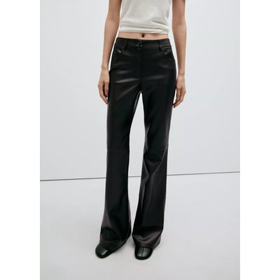 Pantalon flare cuir synthétique MANGO