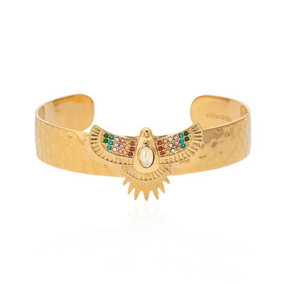 Bracelet jonc avec cabochon central et perles SERRA HIPANEMA