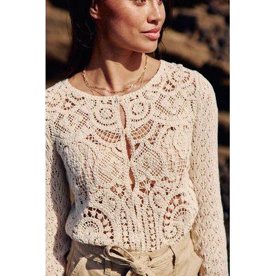 Cardigan col rond en maille ajourée, MAYLIN LA PETITE ETOILE