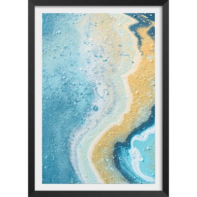 Affiche abstraite blue paint bubble HEXOA