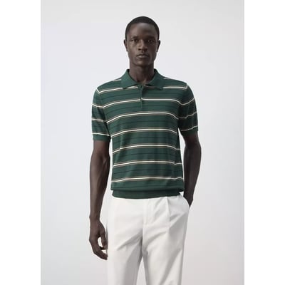 Polo 100 % coton maille fine à rayures MANGO MAN