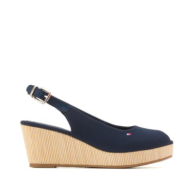 Iconic Elba Sling Sandals in Leather with Wedge Heel TOMMY HILFIGER