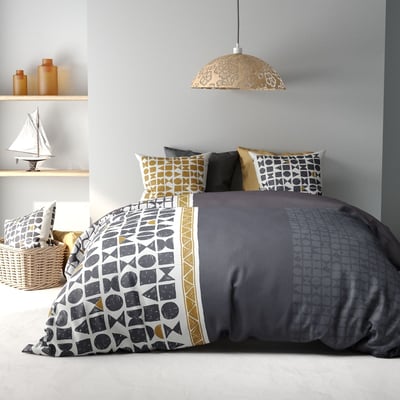 Parure housse de couette en coton imprimée, UNION ATELIER DU COTON