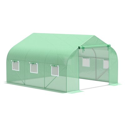 Serre de jardin zincage 3,5x3x2m - HOMCOM OUTSUNNY