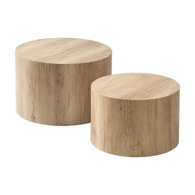 Lot de 2 tables basses rondes empilables - MAIA CALICOSY