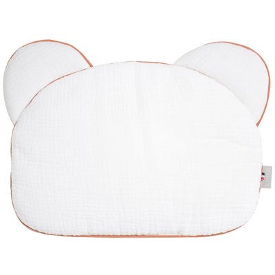 Oreiller plat coussin ourson réversible en gaze de coton JEANNE SEVIRA KIDS