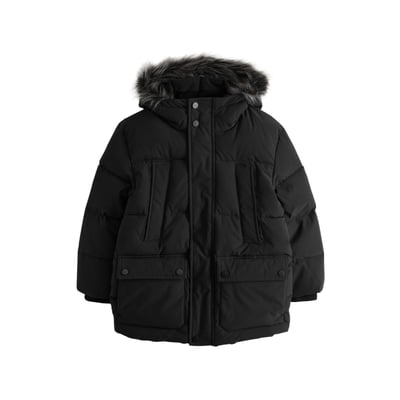 Parka chaude imperméable avec imitation fourrure NEXT