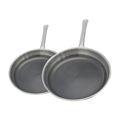 Lot de 2 poêles 24 cm et 28 cm en inox sans PFAS Elo ELO