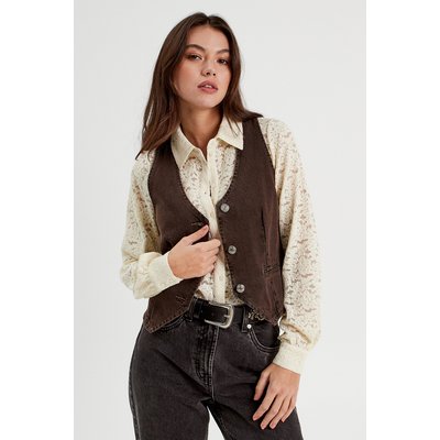 Veston sans manches en jean CACHE CACHE