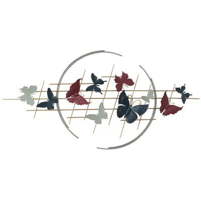 Décoration murale en métal papillons sur quadrillage PIER IMPORT