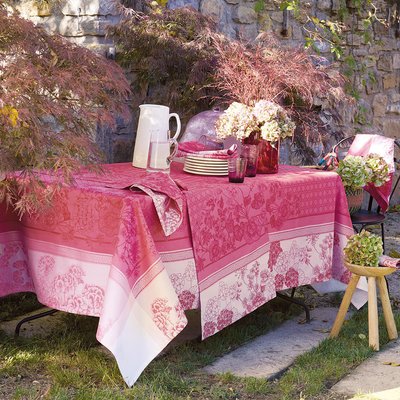 Nappe pur coton bio antitache GERANIUMS GARNIER THIEBAUT