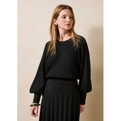 Pull en maille plissée manches longues LA FEE MARABOUTEE