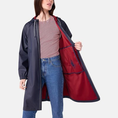 Langer zweifarbiger Regenmantel für Frauen PETIT BATEAU
