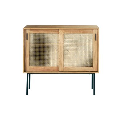Commode en bois massif et cannage 100 cm  AUBIN BERAH GETAH
