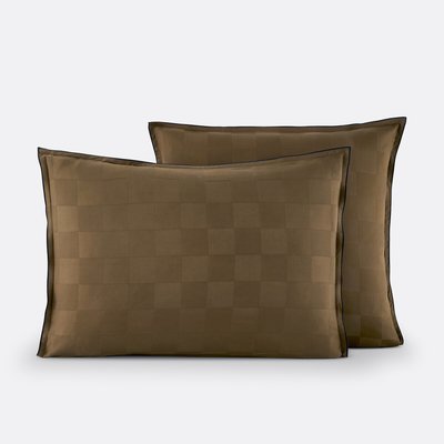 Taie d'oreiller satin de coton lavé, Victor damier LA REDOUTE INTERIEURS