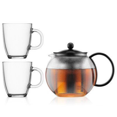 Bodum 1.0 L Noir ASSAM SET Théière à piston couvercle et anse en plastique BODUM