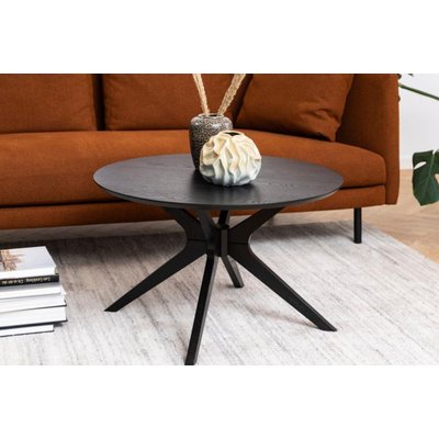 Table basse ronde noire en chêne 4 pieds D80 - ZELIA HELLIN, DEPUIS 1862