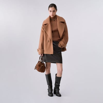 Manteau court croisé en laine LIU JO