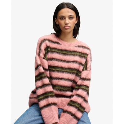 Pull Maille Rayée Coupe Décontractée SUPERDRY