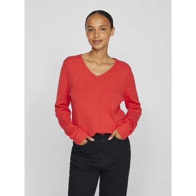 Pull rouge col v femme La Redoute