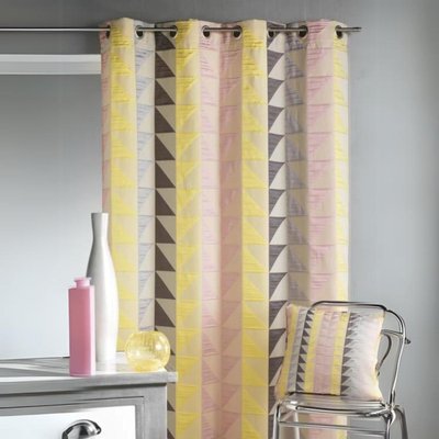 Rideau en jacquard imprimés triangulaires HOME MAISON