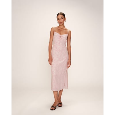 Robe De Cocktail Longue Sans Manches - Rose Pâle - Taille 44 - Point Mariage Modèle Lisa - Neuve Avec étiquettes