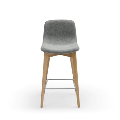 Chaise snack tissu vert Pied en Frêne naturel ZAGO