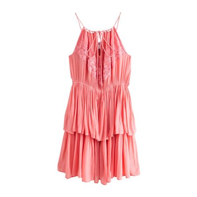 Robe courte brodée à volants superposés NEXT