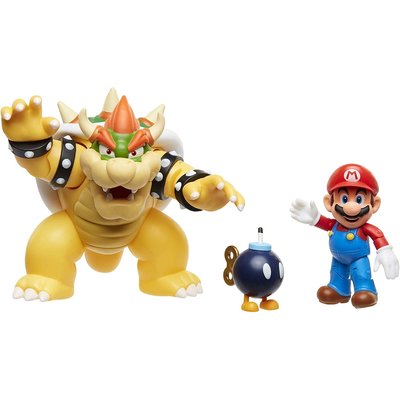 Pack 3 Figurines Mario Vs Bowser Lava Battle - Super Mario JAKKS PACIFIC