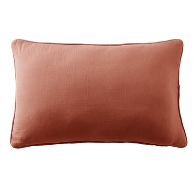 Coussin rectangulaire déhoussable 40x60 cm Gaze de Coton Terra Terracotta EDEN