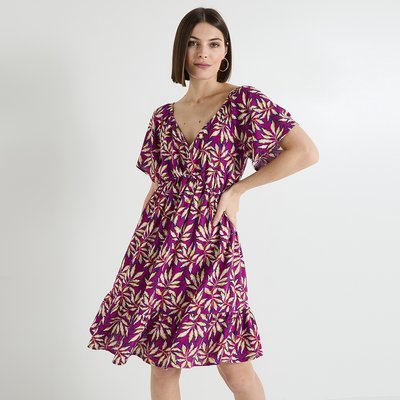 Robe col V imprimée GRAIN DE MALICE