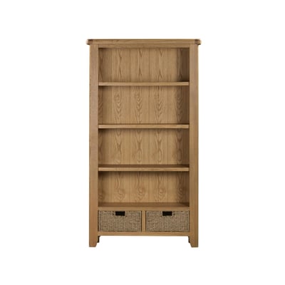 Bibliothèque chêne avec 2 paniers de rangement VALMONT PIER IMPORT