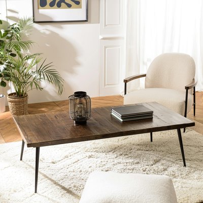 Table basse rectangulaire lames bois recyclé KORKAI PIER IMPORT