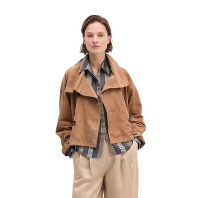 Veste trench en cuir relaxed en cuir velours de chèvre souple MARC O'POLO
