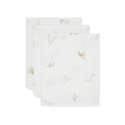 Lot de 3 gants de toilette gaze de coton Lovely Birds JOLLEIN