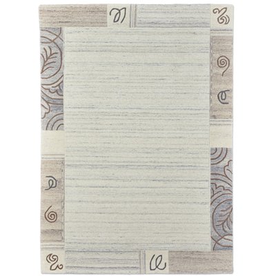 Tapis tufté main avec effet haut-bas dans la bordure - Royal Natur THEKO