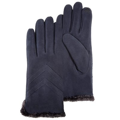 Gants tactiles en cuir de chèvre velours - doublés micro imitation fourrure ISOTONER